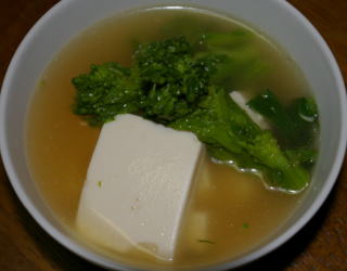菜の花と豆腐の中華スープ